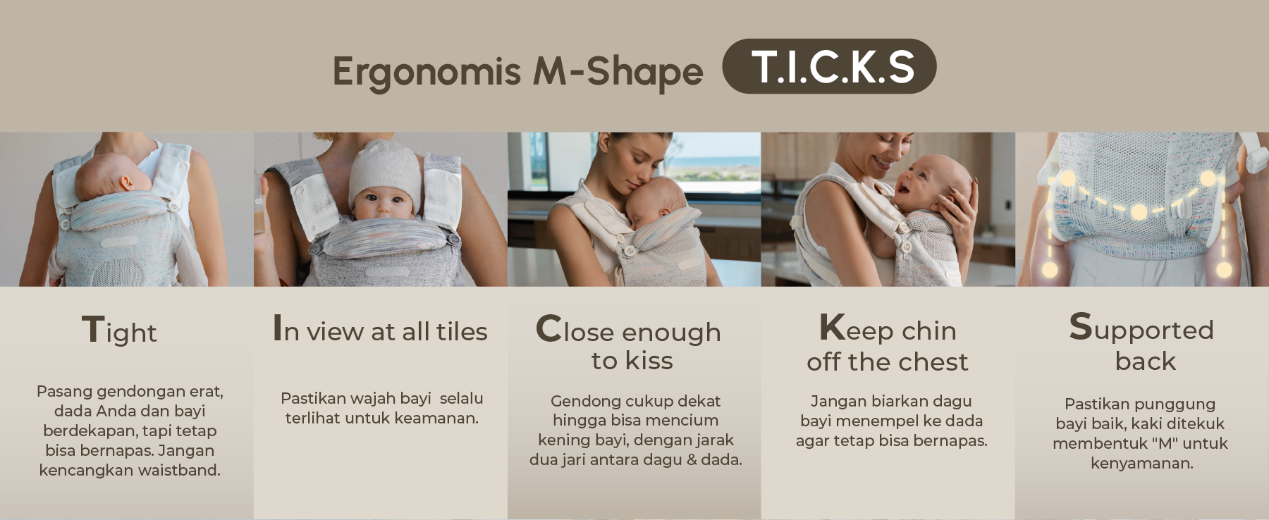 Mooimom AiryKnit Baby Carrier - Gendongan Premium SSC Airy Knit description image