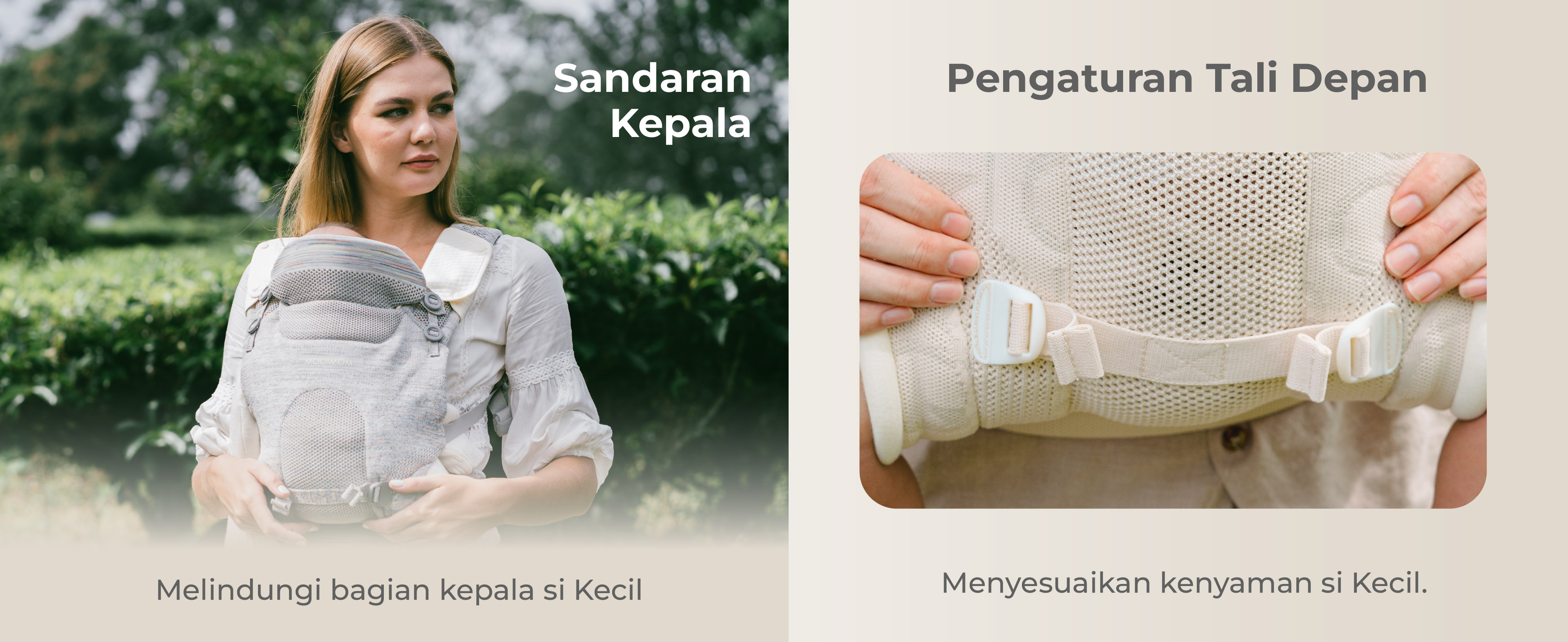 Mooimom AiryKnit Baby Carrier - Gendongan Premium SSC Airy Knit description image
