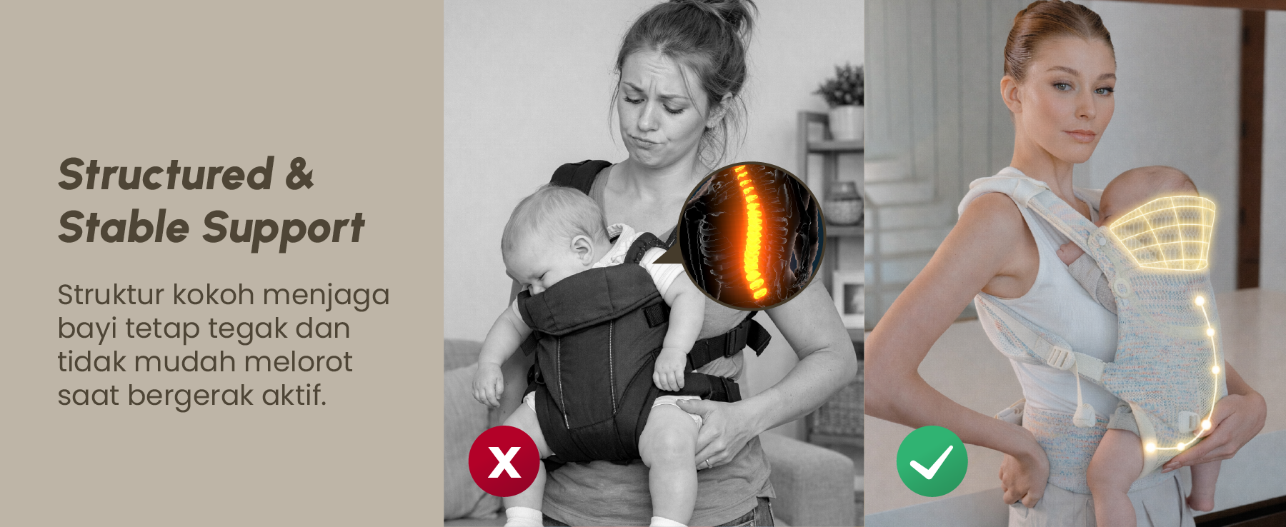 Mooimom AiryKnit Baby Carrier - Gendongan Premium SSC Airy Knit description image