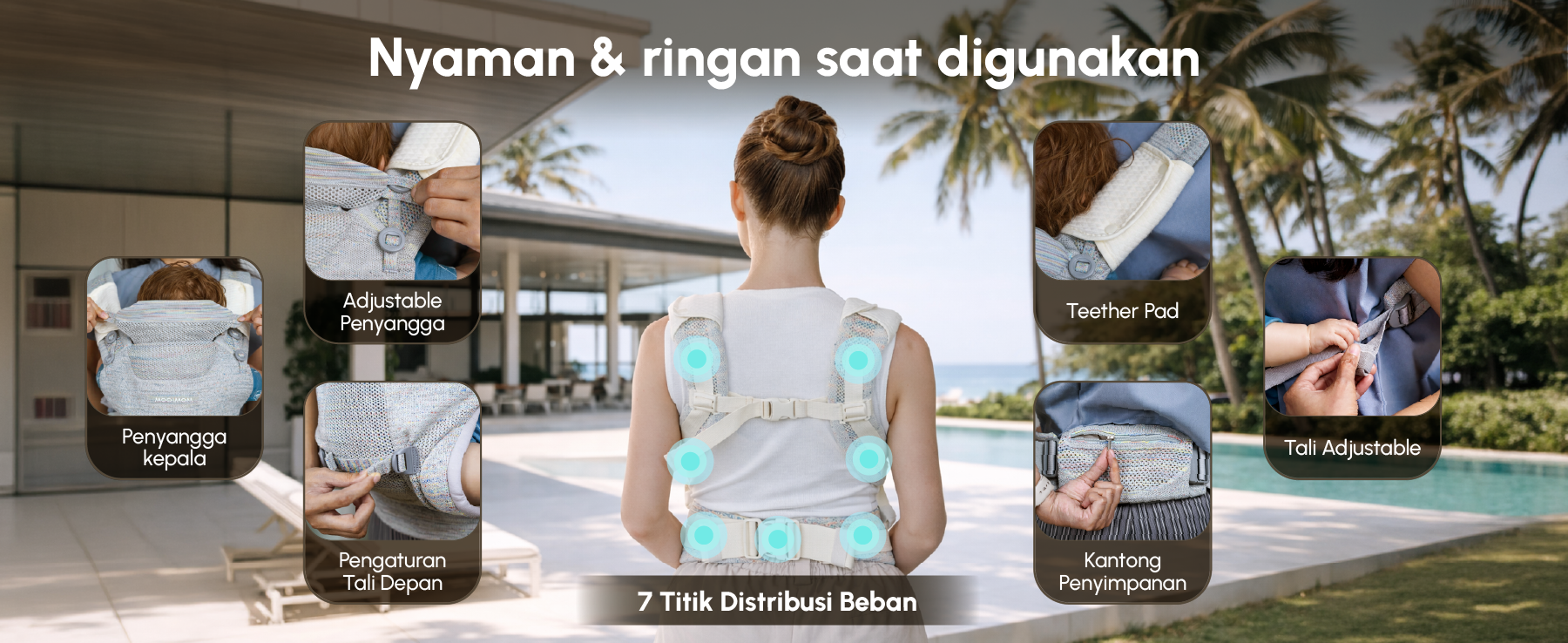 Mooimom AiryKnit Baby Carrier - Gendongan Premium SSC Airy Knit description image