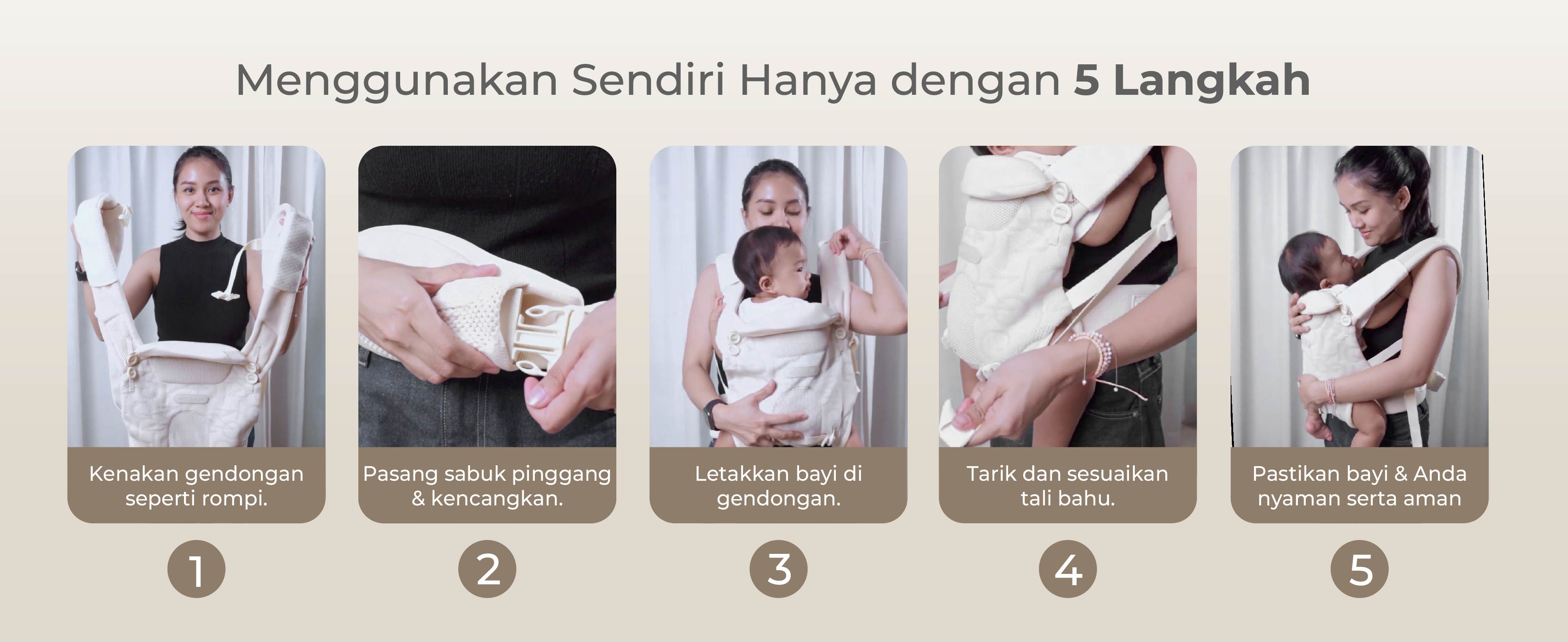 Mooimom AiryKnit Baby Carrier - Gendongan Premium SSC Airy Knit description image