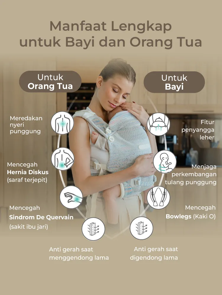 Mooimom AiryKnit Baby Carrier - Gendongan Premium SSC Airy Knit description image