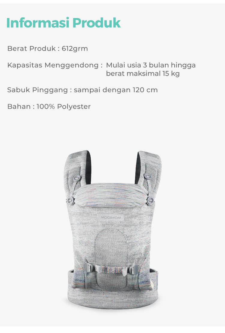 Mooimom AiryKnit Baby Carrier - Gendongan Premium SSC Airy Knit description image