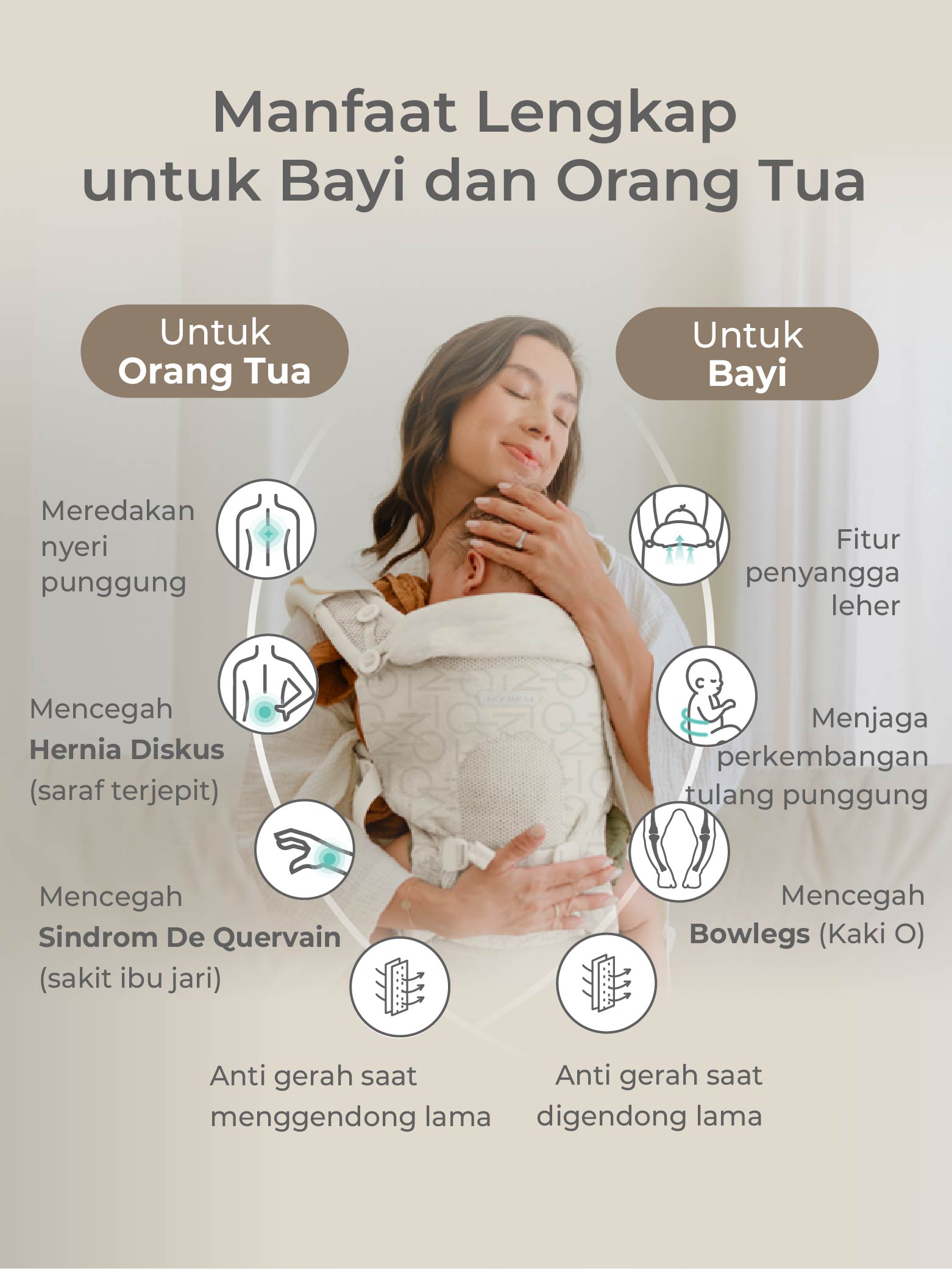 Mooimom AiryKnit Baby Carrier - Gendongan Premium SSC Airy Knit description image
