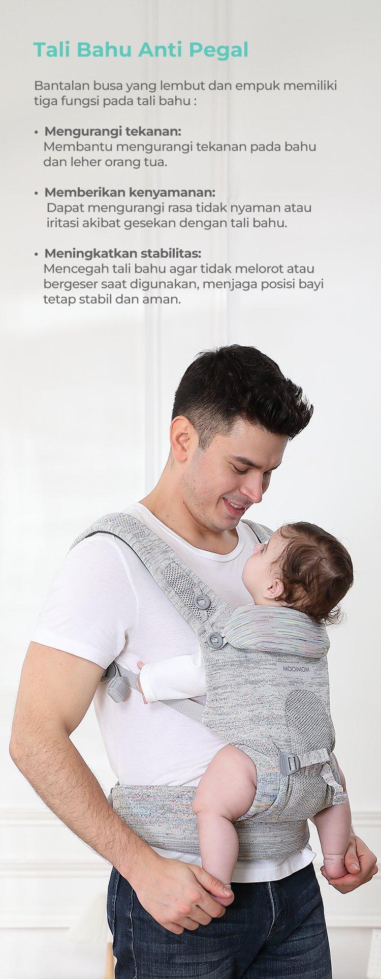 Mooimom AiryKnit Baby Carrier - Gendongan Premium SSC Airy Knit description image