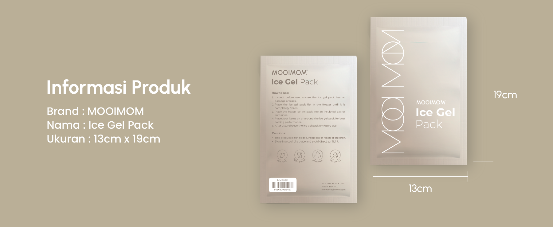 MOOIMOM Ice Gel Pack 2pcs description image