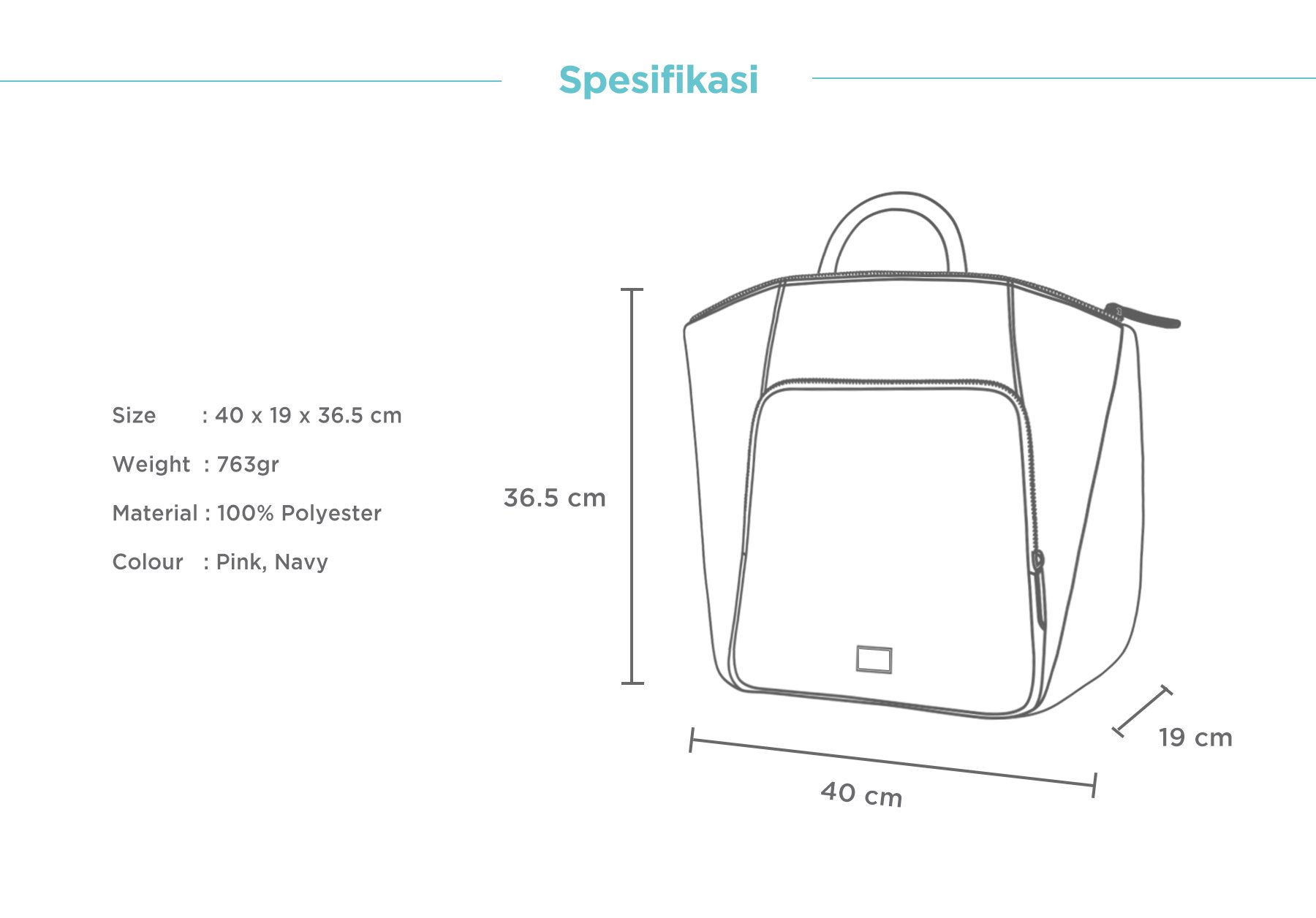 MOOIMOM Hana Diaper Backpack - Tas Perlengkapan Bayi Multifungsi description image