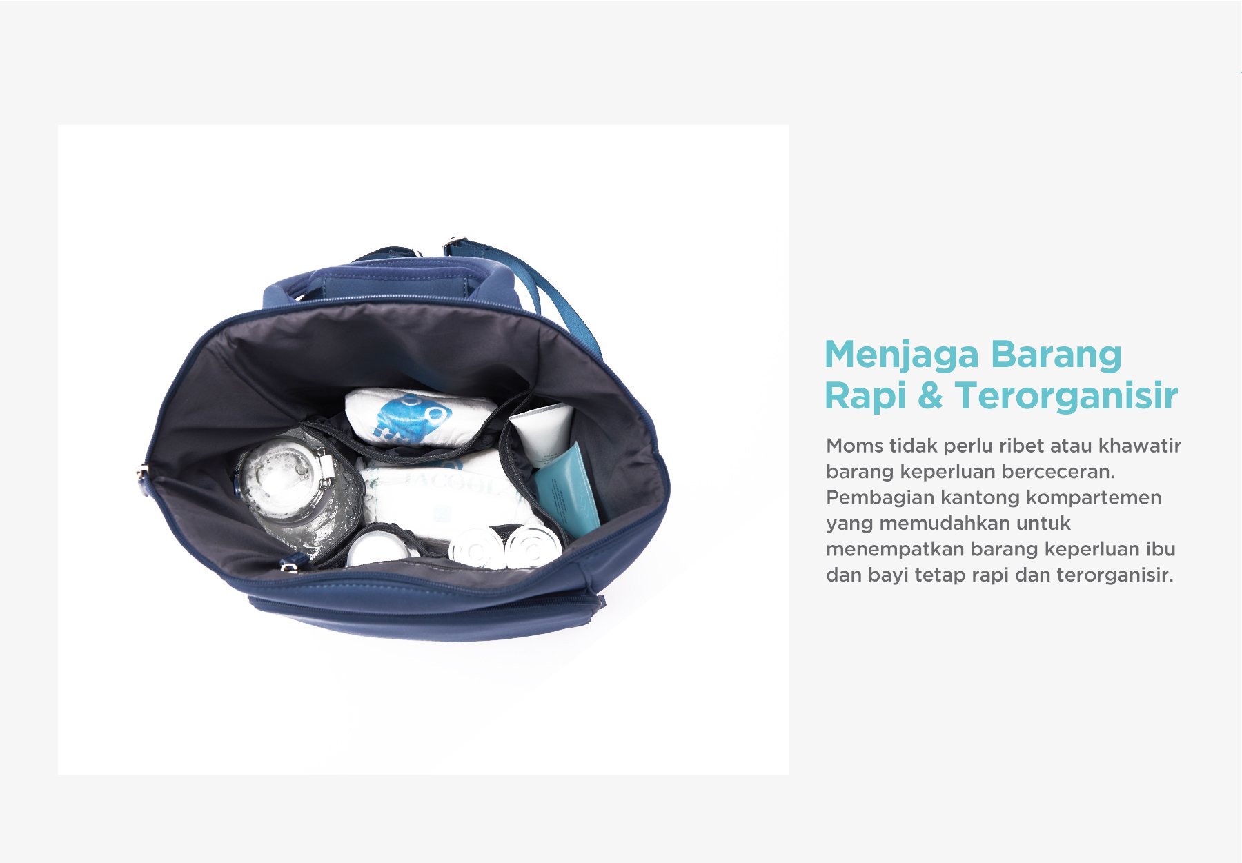 MOOIMOM Hana Diaper Backpack - Tas Perlengkapan Bayi Multifungsi description image