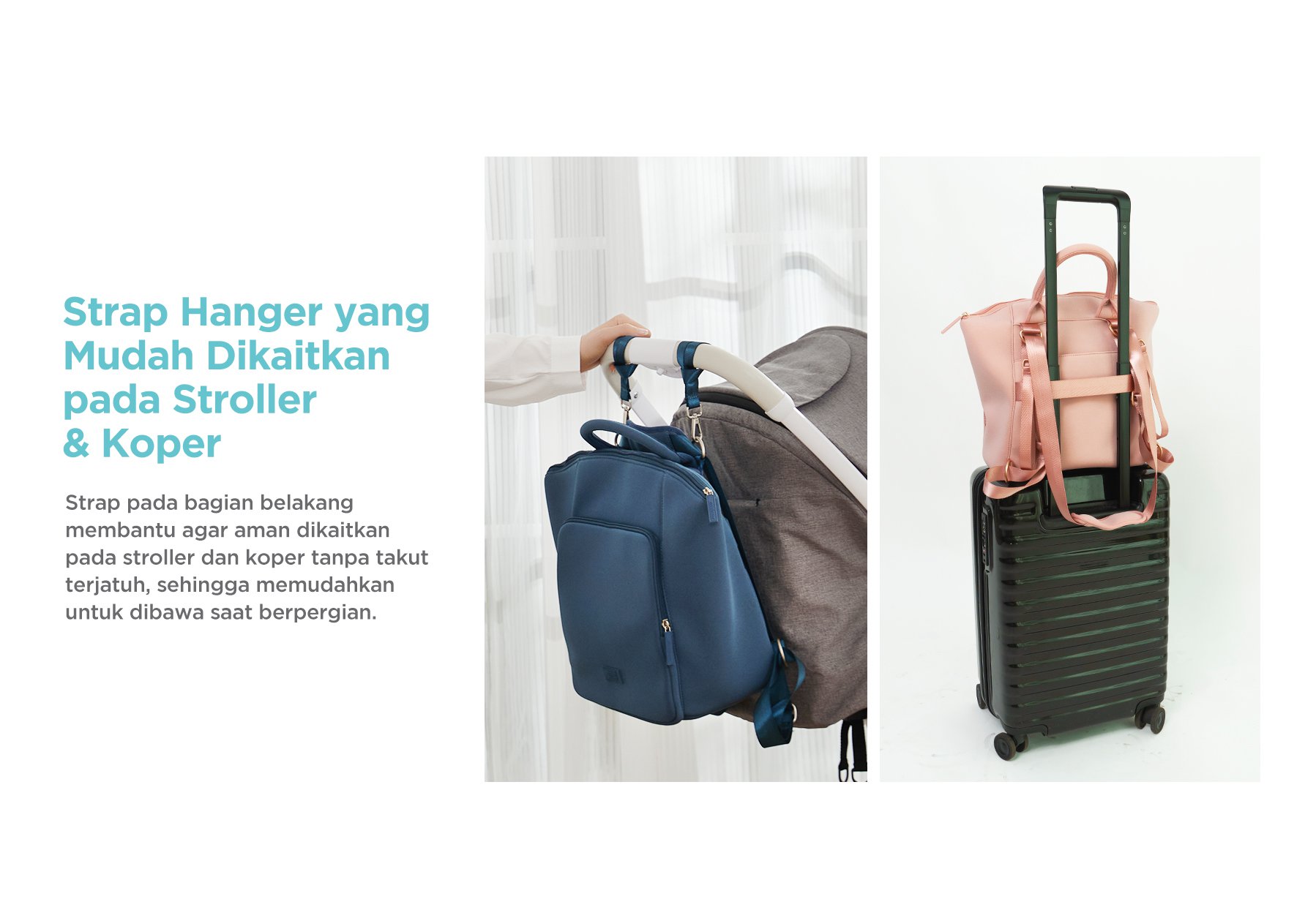 MOOIMOM Hana Diaper Backpack - Tas Perlengkapan Bayi Multifungsi description image