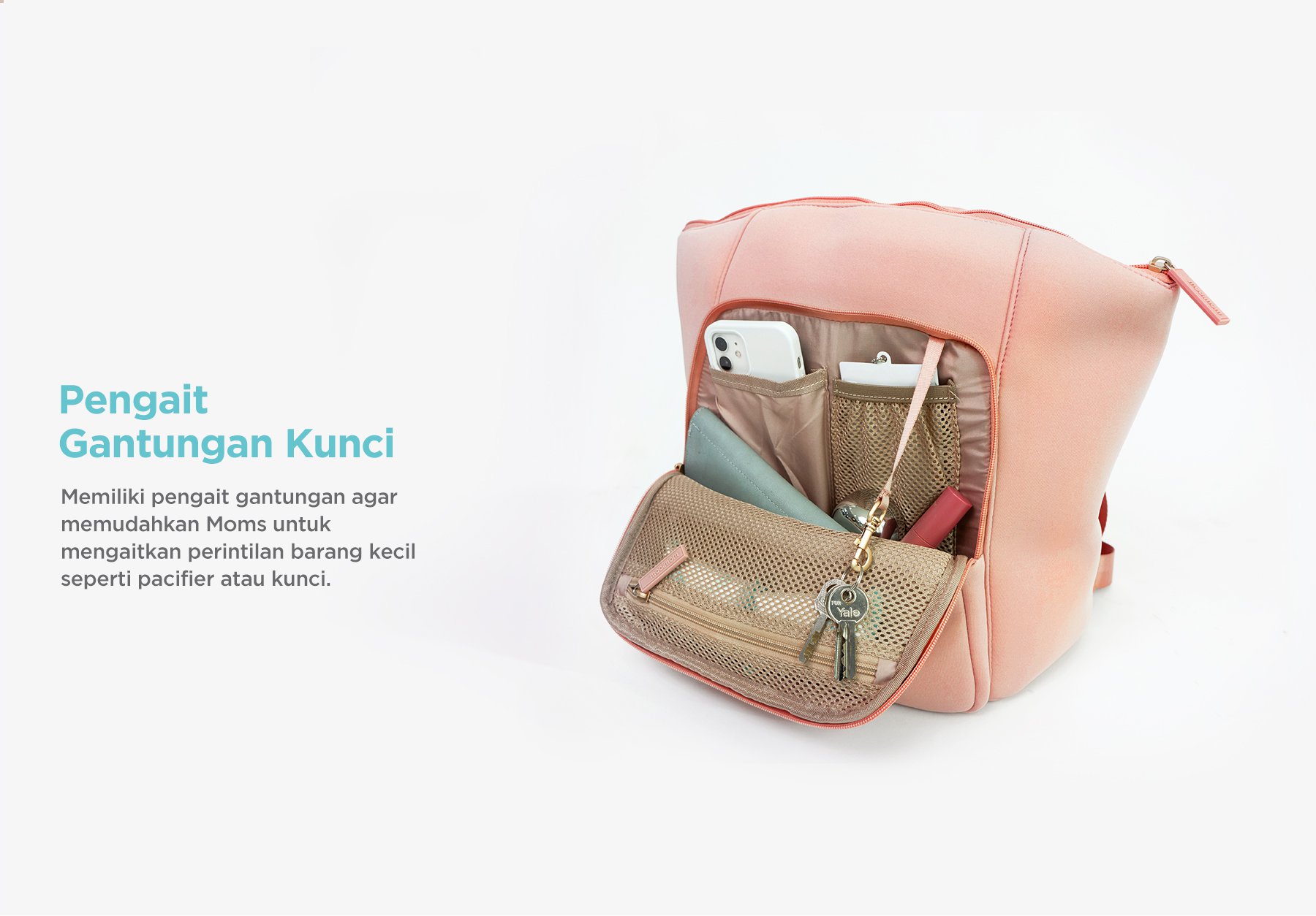 MOOIMOM Hana Diaper Backpack - Tas Perlengkapan Bayi Multifungsi description image