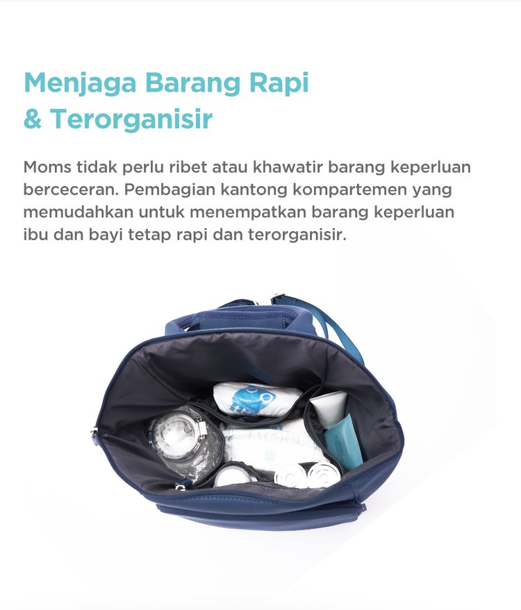 MOOIMOM Hana Diaper Backpack - Tas Perlengkapan Bayi Multifungsi description image