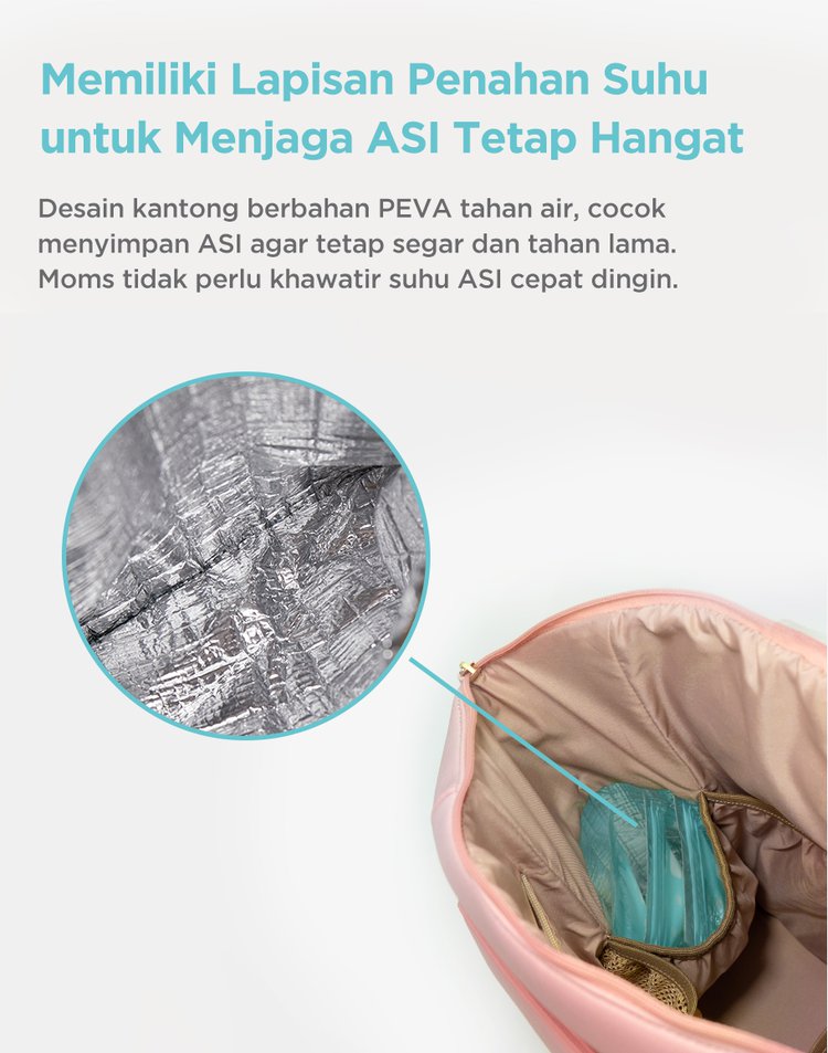 MOOIMOM Hana Diaper Backpack - Tas Perlengkapan Bayi Multifungsi description image