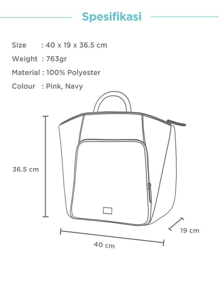 MOOIMOM Hana Diaper Backpack - Tas Perlengkapan Bayi Multifungsi description image