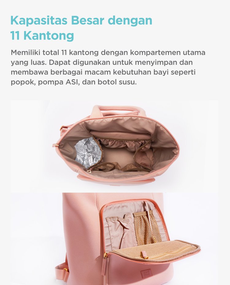 MOOIMOM Hana Diaper Backpack - Tas Perlengkapan Bayi Multifungsi description image