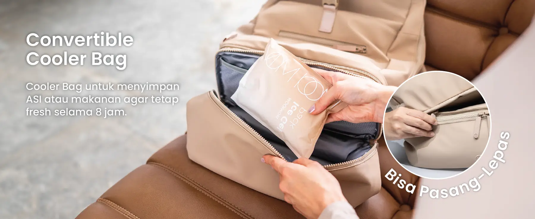 MOOIMOM On-the-Go Diaper & Cooler Bag description image