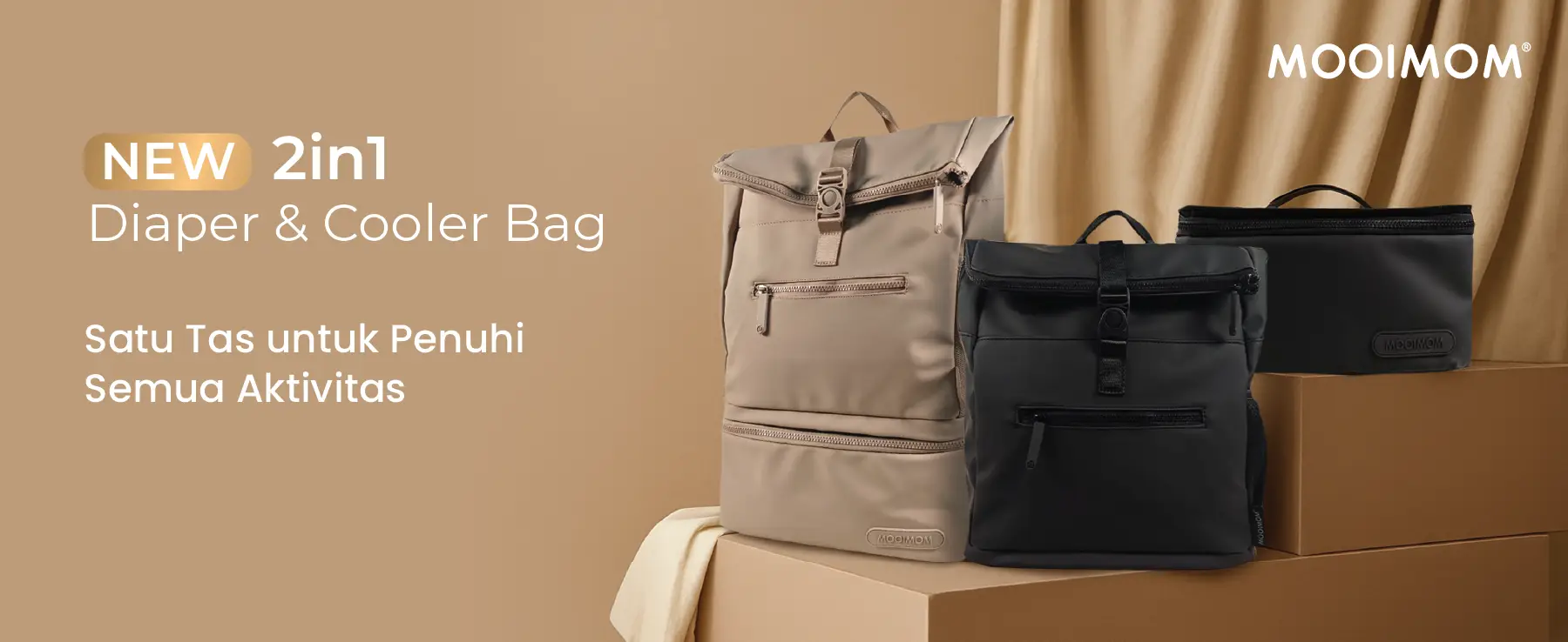 MOOIMOM On-the-Go Diaper & Cooler Bag description image