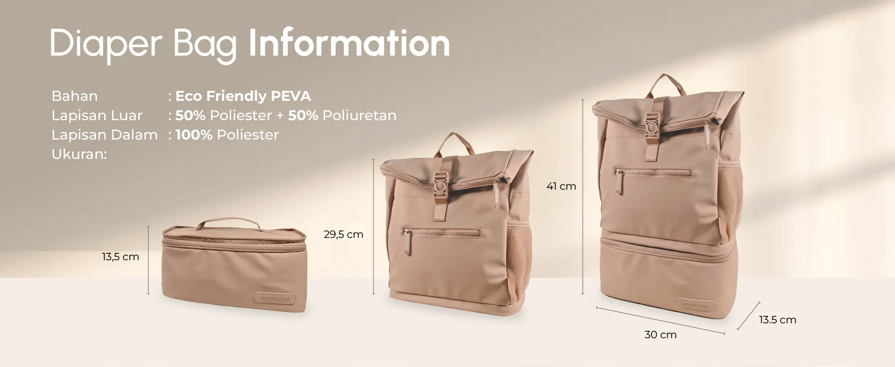 MOOIMOM On-the-Go Diaper & Cooler Bag description image