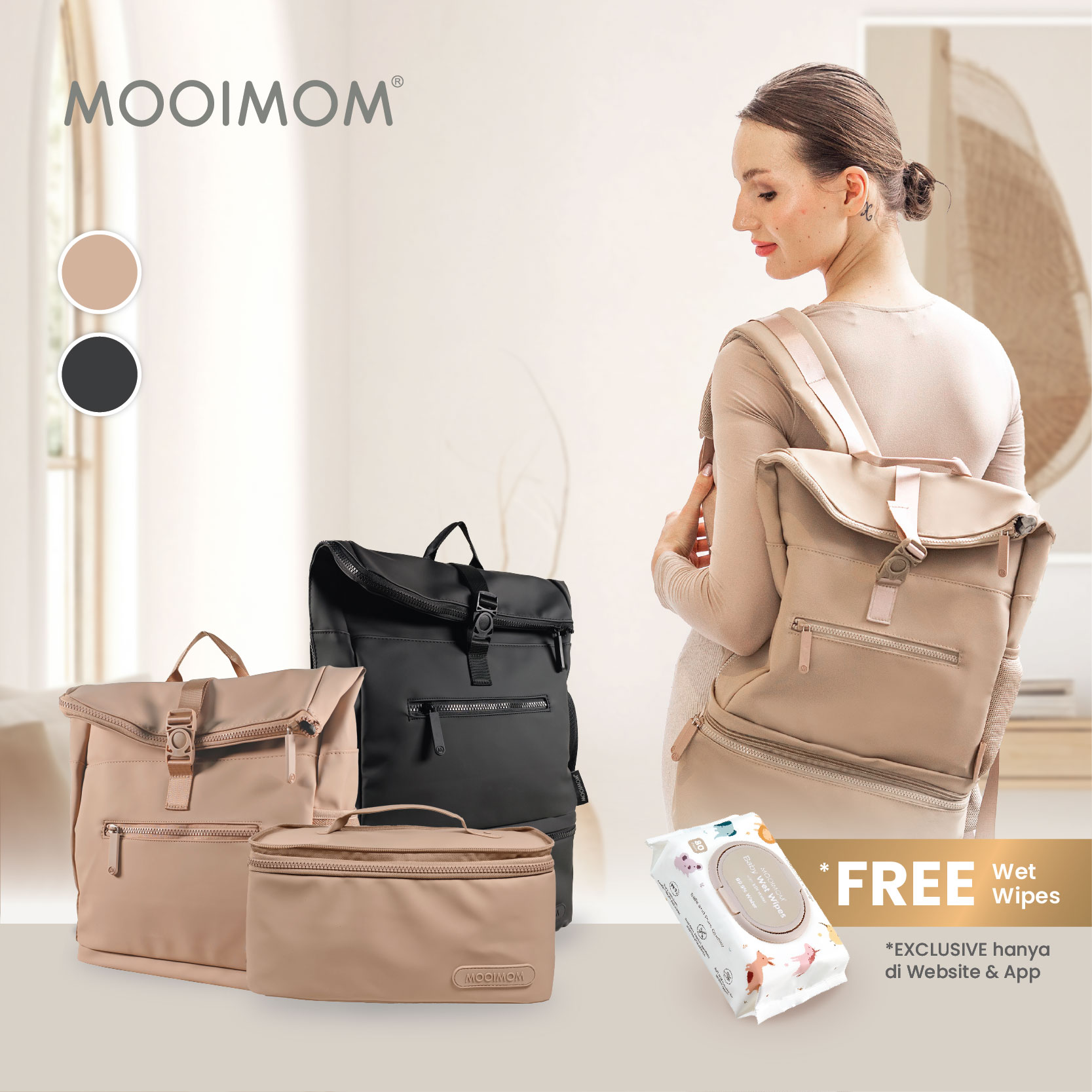 MOOIMOM On-the-Go Diaper & Cooler Bag