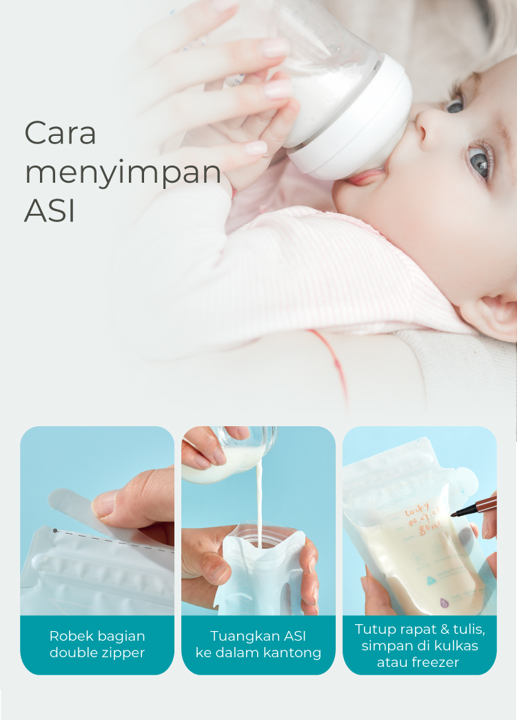 MOOIMOM Breastmilk Storage Bags 100ml (30 pcs) description image