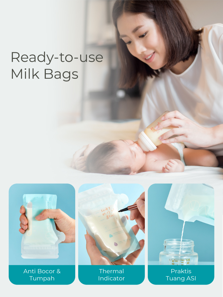 MOOIMOM Breastmilk Storage Bags 100ml (30 pcs) description image