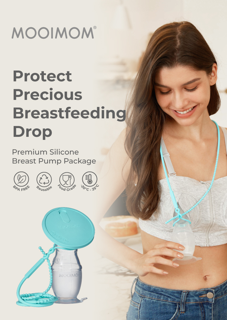 MOOIMOM Premium Silicone Breast Pump Package - Penampung ASI Silikon Premium description image