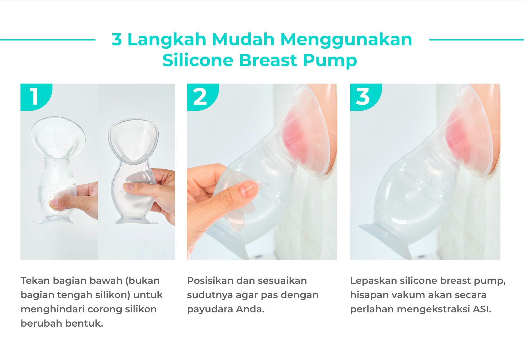 MOOIMOM Premium Silicone Breast Pump Package - Penampung ASI Silikon Premium description image