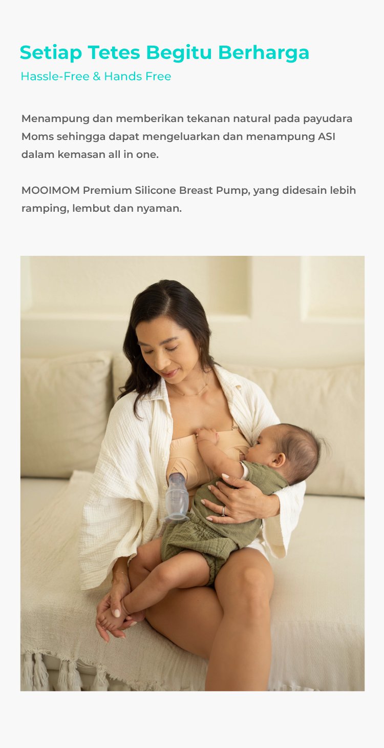 MOOIMOM Premium Silicone Breast Pump Package - Penampung ASI Silikon Premium description image