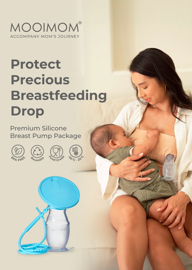 MOOIMOM Premium Silicone Breast Pump Package - Penampung ASI Silikon Premium description image