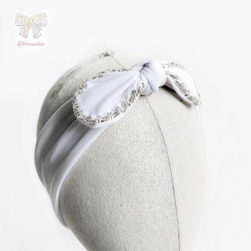 Ribbonandco Selftie White With Silver Sparkle - Pita Bayi & Anak Variant white Sparkle