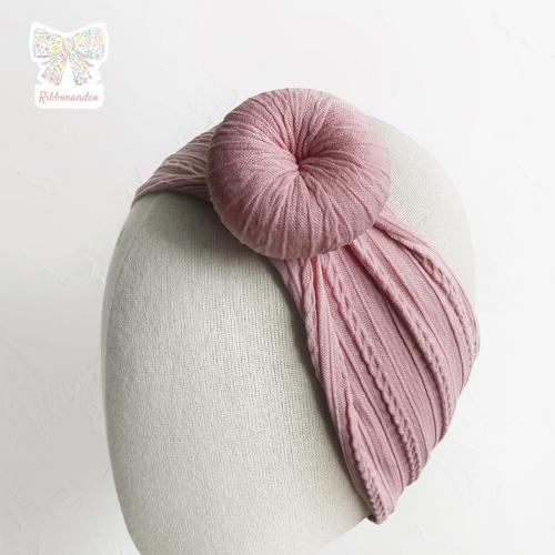 Ribbonandco Donut Headband Variant Peony - Bandana Polos Bayi & Anak