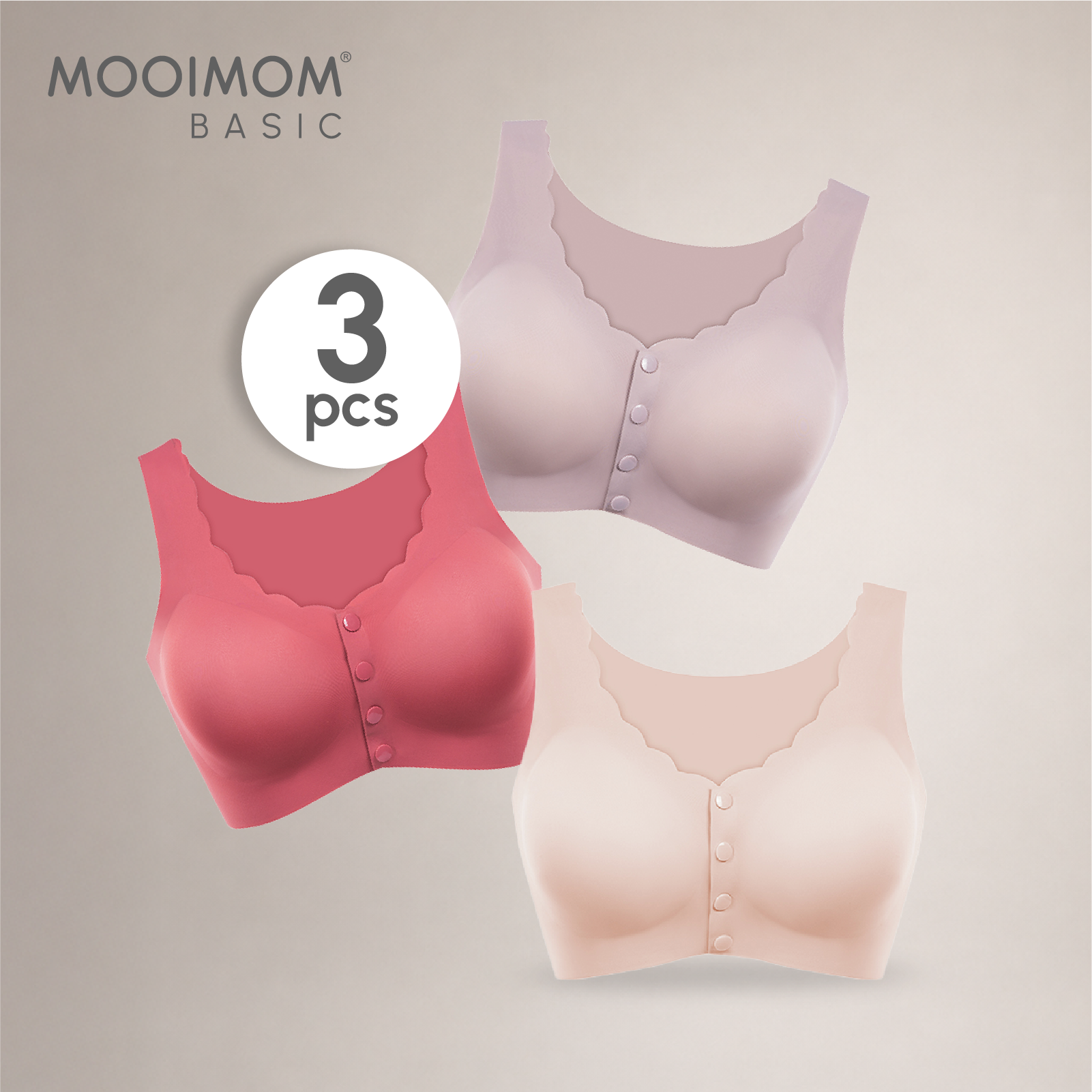 Bundle Hemat MOOIMOM Basic Air Buckle Maternity & Nursing Bra 3pcs
