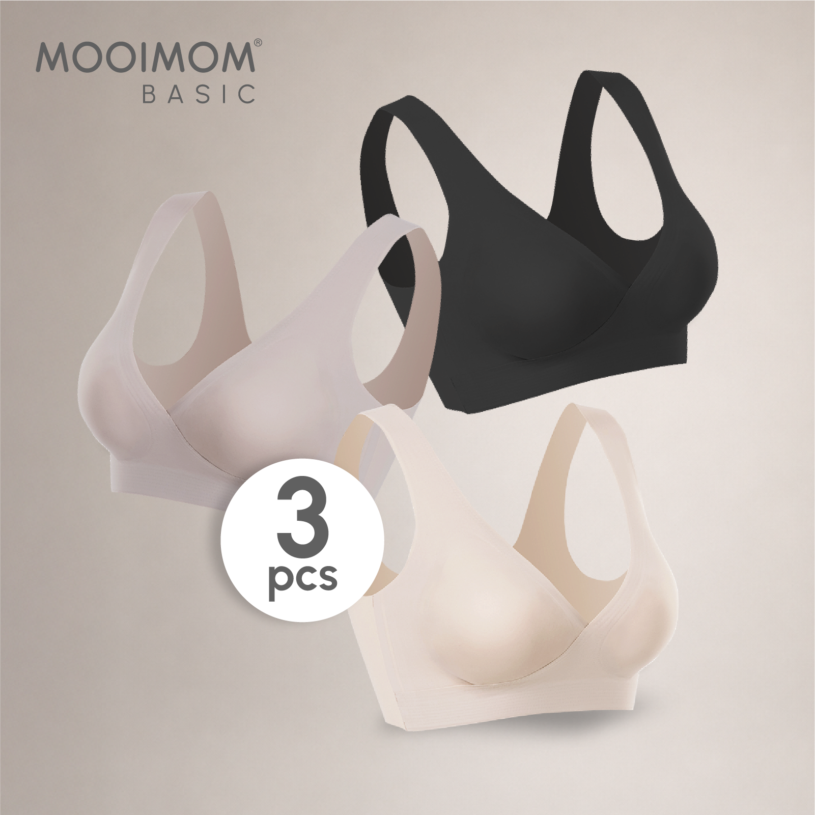 Bundle Hemat MOOIMOM Basic Air Slim Maternity & Nursing Bra 3pcs
