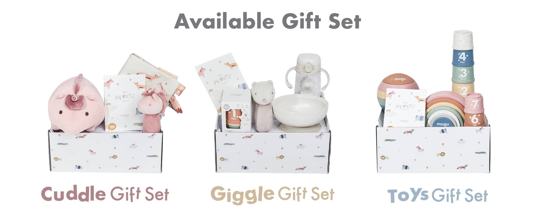 mugu CUDDLE GIFTSET - Set Perlengkapan Mainan Anak: Boneka Stuffed, Creative Book, dan Plush Toys description image