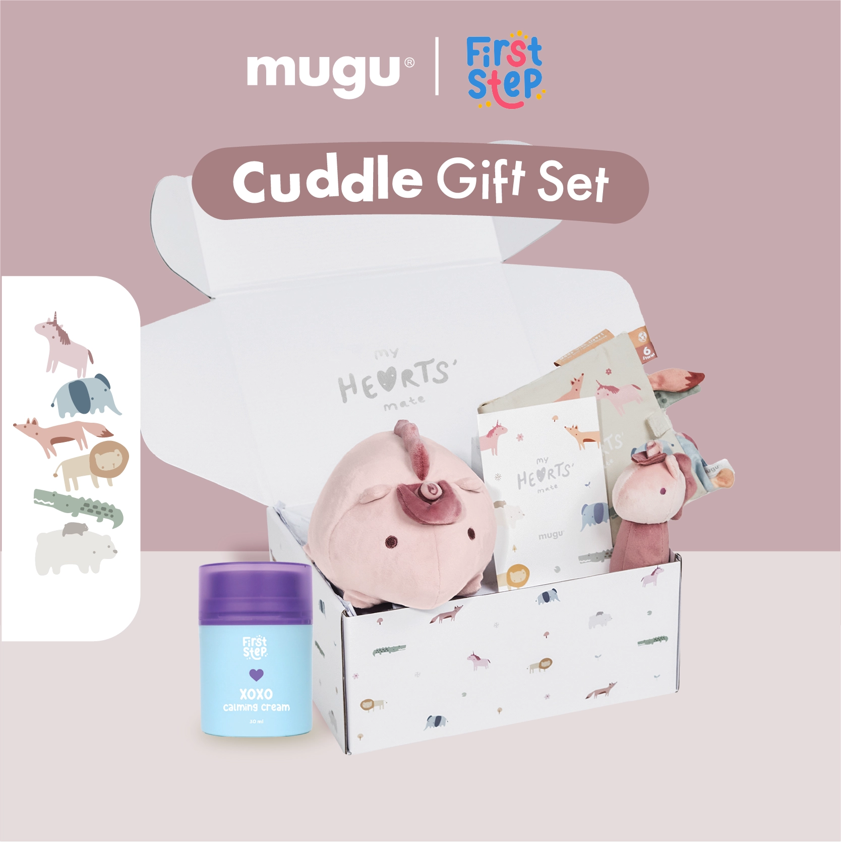 mugu CUDDLE GIFTSET - Set Perlengkapan Mainan Anak: Boneka Stuffed, Creative Book, dan Plush Toys