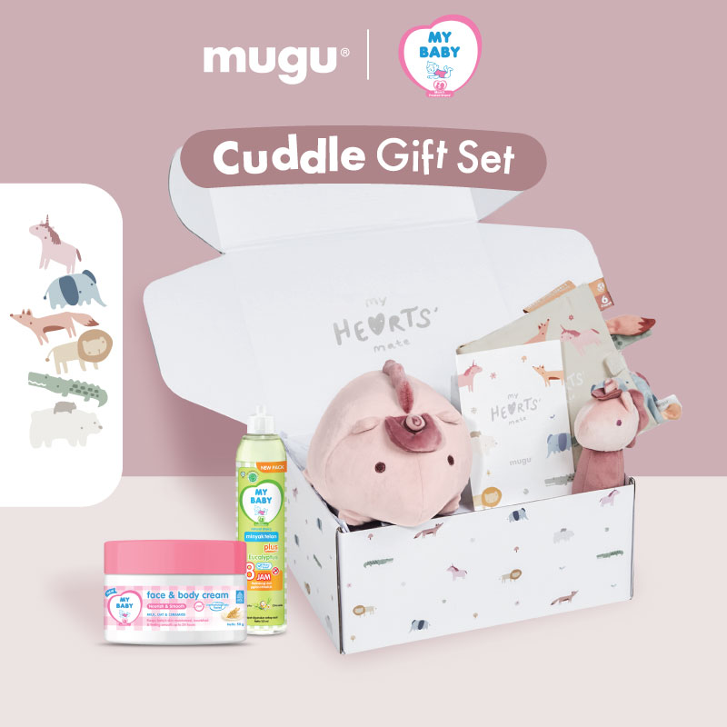 mugu CUDDLE GIFTSET - Set Perlengkapan Mainan Anak: Boneka Stuffed, Creative Book, dan Plush Toys