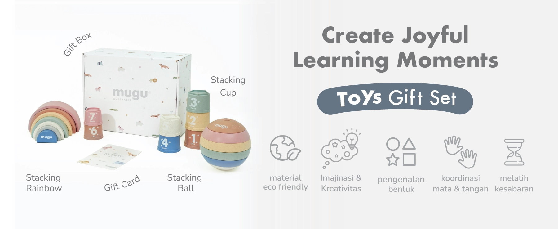 mugu GIFTSET TOYS - Mainan Susun Montessori Edukatif untuk Anak-Anak description image