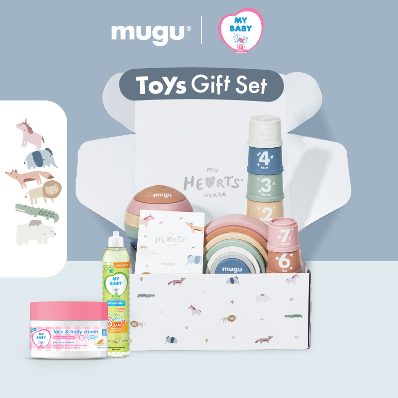 mugu GIFTSET TOYS - Mainan Susun Montessori Edukatif untuk Anak-Anak