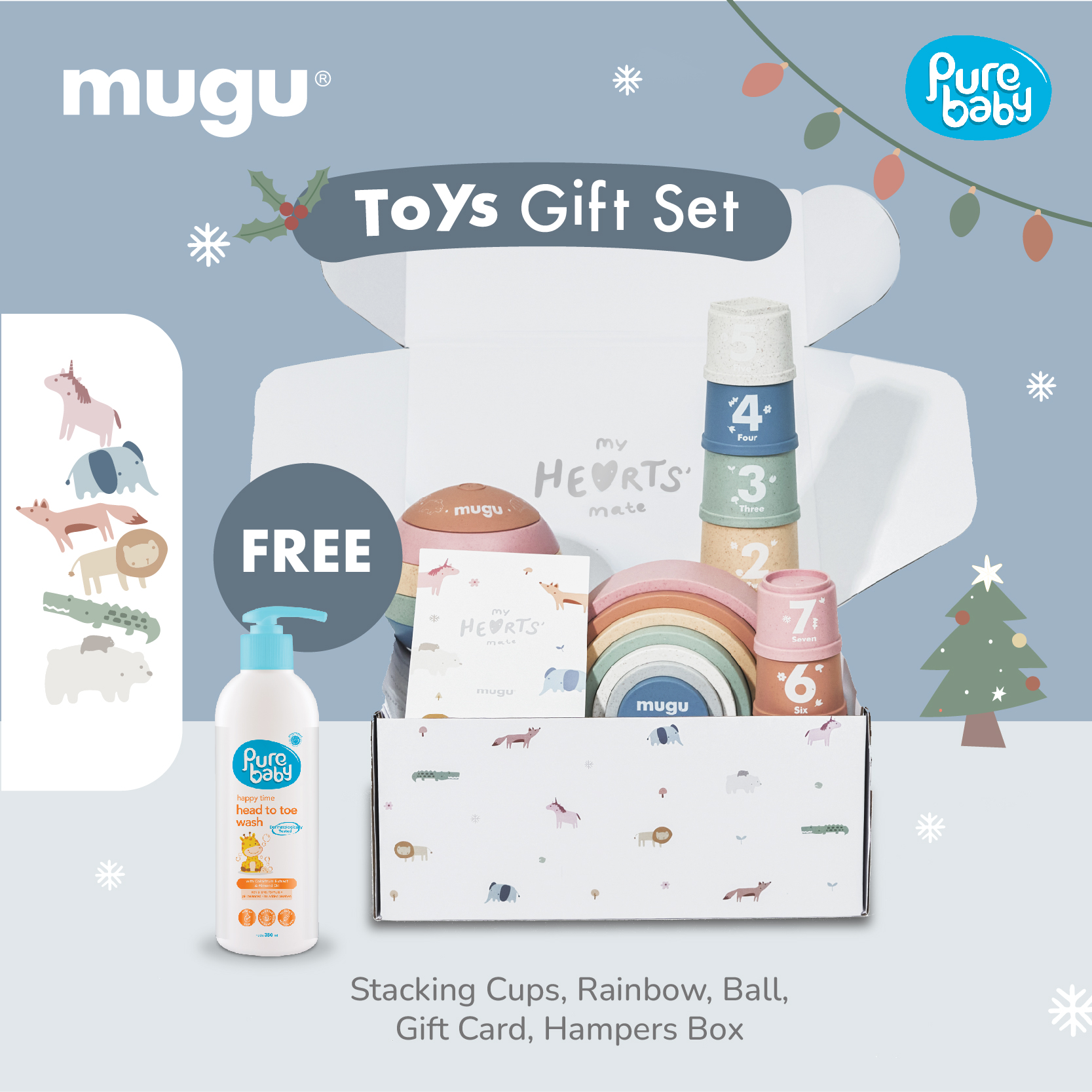 mugu GIFTSET TOYS - Mainan Susun Montessori Edukatif untuk Anak-Anak