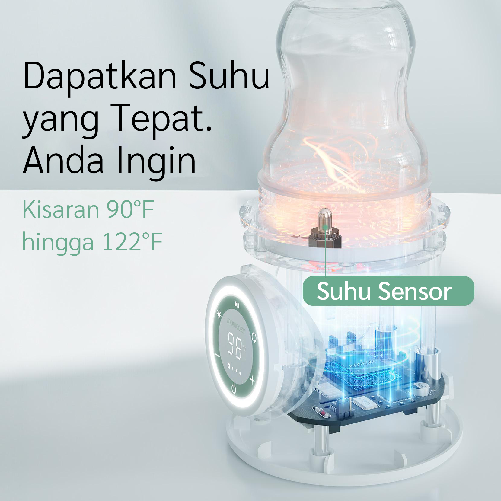 Momcozy Cordless Portable Baby Bottle Warmer for Travel description image