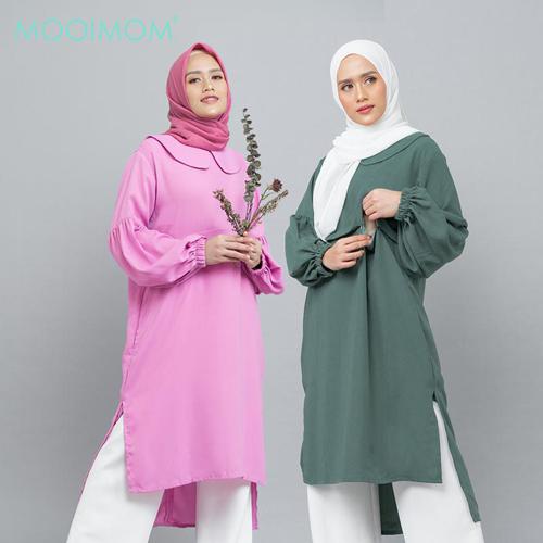 MOOIMOM Gamis with Pleats & Peter Pan Collar - Dress Hamil Menyusui