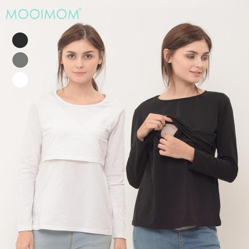 MOOIMOM Basic Long Sleeve Nursing Top - Atasan Ibu Hamil Menyusui