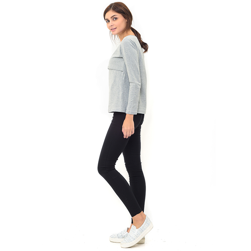 Basic Long Sleeve Nursing Top - Atasan Ibu Hamil Menyusui - Foto 13