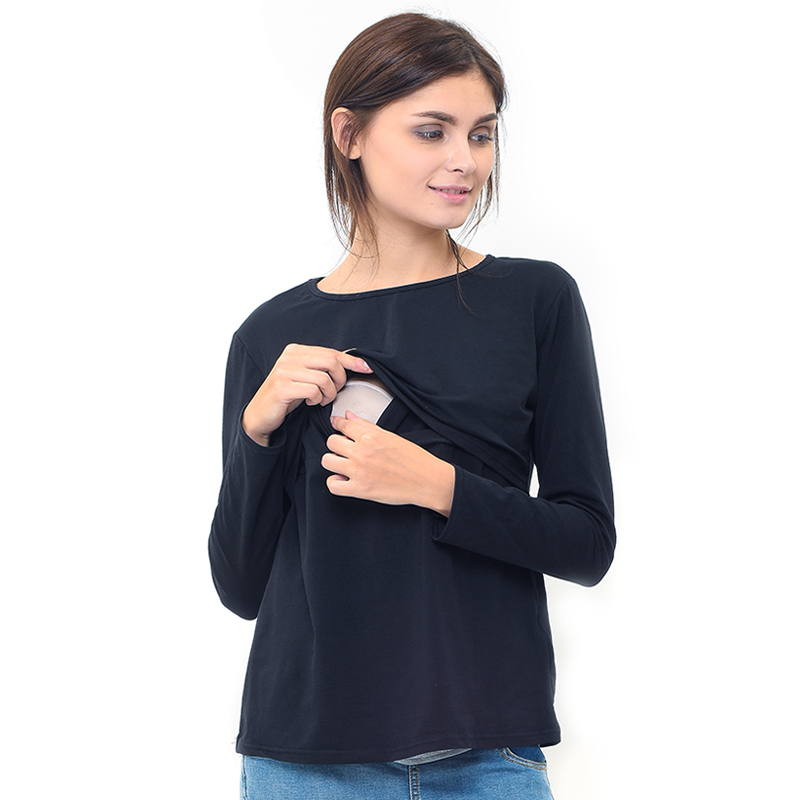 Basic Long Sleeve Nursing Top - Atasan Ibu Hamil Menyusui - Foto 6