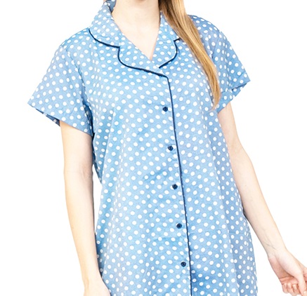 MOOIMOM Pajamas Sleepwear Dress Blue - Baju Tidur Hamil Menyusui description image