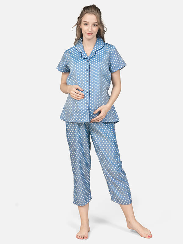 MOOIMOM Long Pants Flowery Sleepwear`X - Celana Pendek Hamil description image