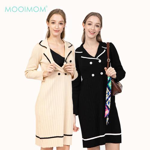 MOOIMOM Button Knit Nursing Dress - Dress Hamil Menyusui