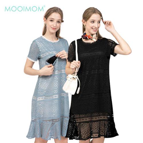 MOOIMOM Lace Nursing Dress - Dress Hamil Menyusui