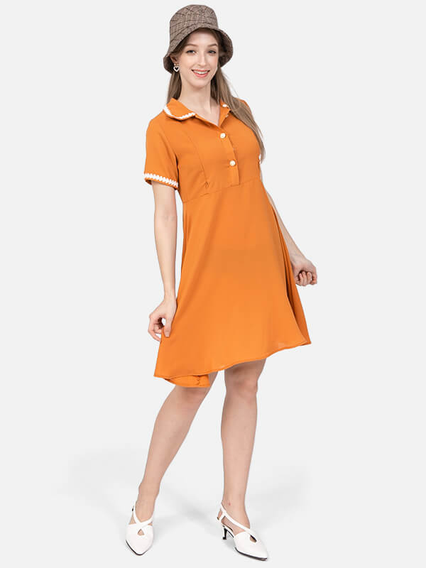 MOOIMOM Collar Nursing Dress - Dress Hamil Menyusui description image