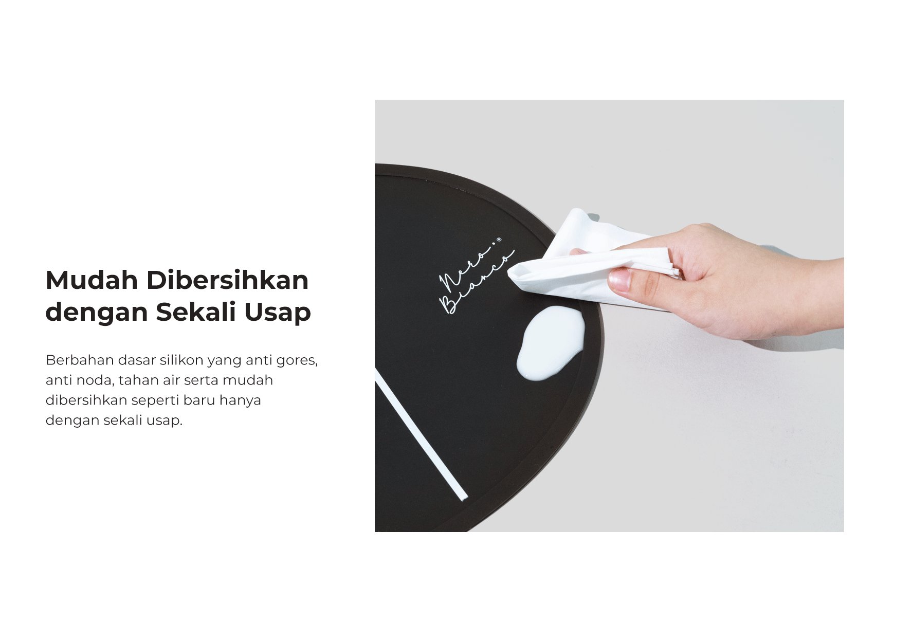 Nero Bianco Silicone Placemat - Alas Makan Anak description image