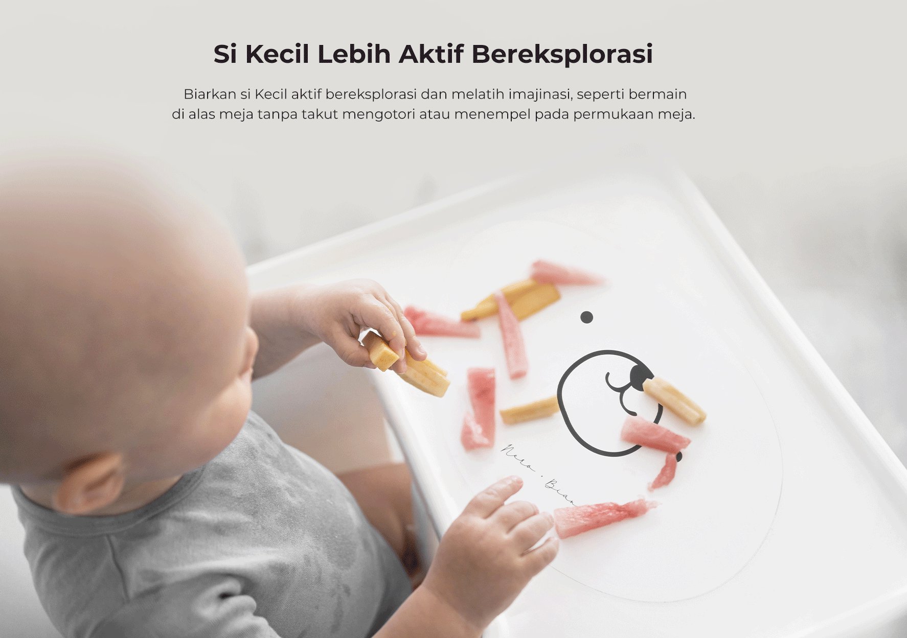 Nero Bianco Silicone Placemat - Alas Makan Anak description image